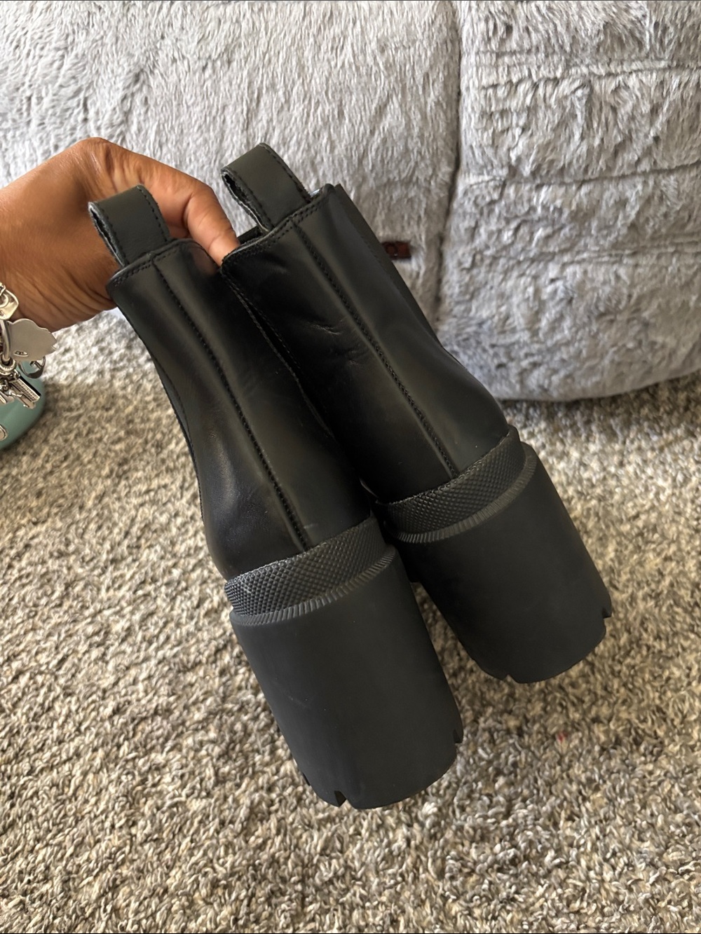 Steve Madden black chunky boots Bratz size 9M vintage biker goth grunge Y2K emo - Picture 3 of 6